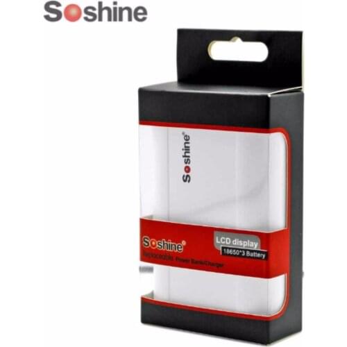 Soshine E5 LCD Dual USB Power Bank 18650 Battery Charger Mobile Charger with USB Cable White Color