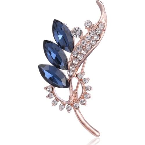 TODOX Brooch Elegant Geometric Glass Flower Rhinestone Small Brooch Crystal Cute Pins for Women Wedding Bouquets Jewelry Gifts