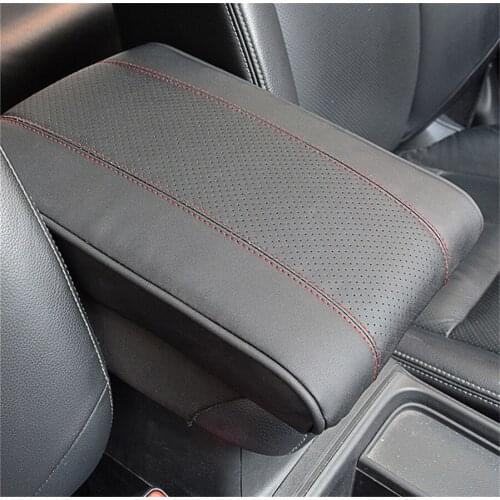 1piece x Car Black And Red Line Armrest Cushion Pad Center Console Seat Armrests Box