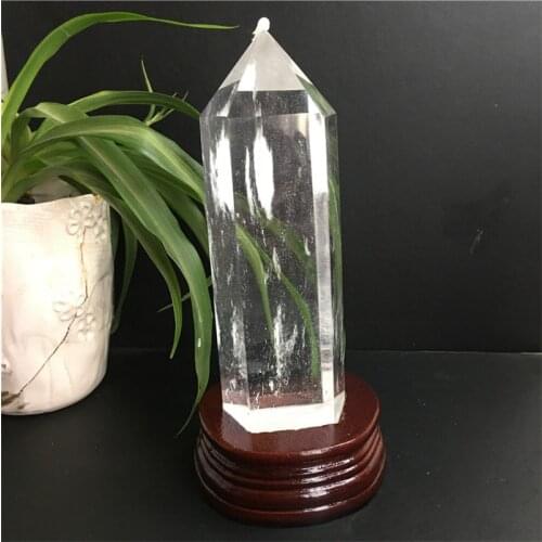18-20cm High-Temperature White Smelting Crystal Obelisk Quartz Point Specimen