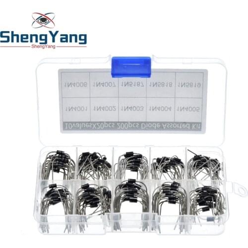 200Pcs 10 Values Rectifier Diode Assorted Kit 1N4001 1N4002 1N4003 1N4004 1N4005 1N4006 1N4007 1N5817 1N5818 1N5819 + Box
