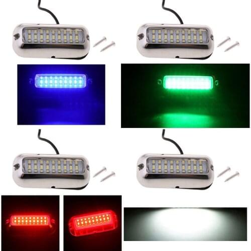 27/42 LED Underwater Fishing Light 12V Boat Transom Night Light Water Landscape Lighting for Marine boat accessories marine
