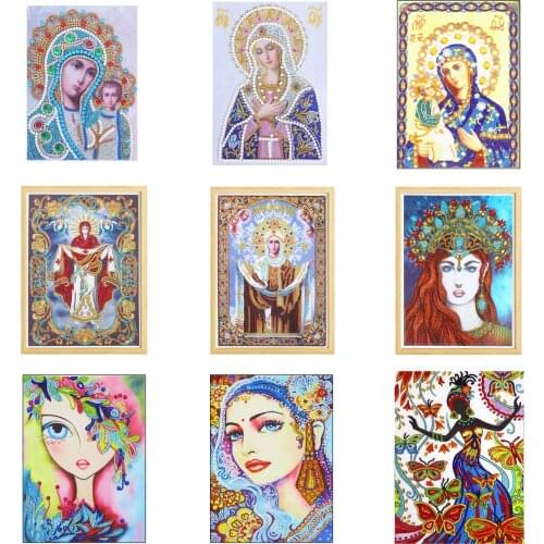 Alien Diamond Painting 5D DIY Beautiful Girl Cross Stitch Mosaic Religious Figure Crystal Rhinestone Embroidery Christmas Gift