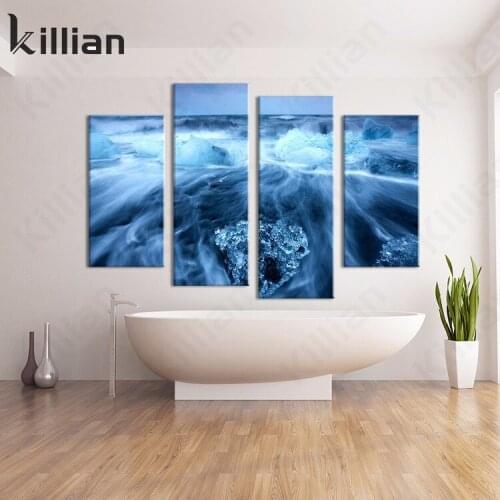 Arctic Iceland Ice Block Ground Photography Picture Art Canvas Painting Modern Landscape Print Canvas Painting Home Decoration