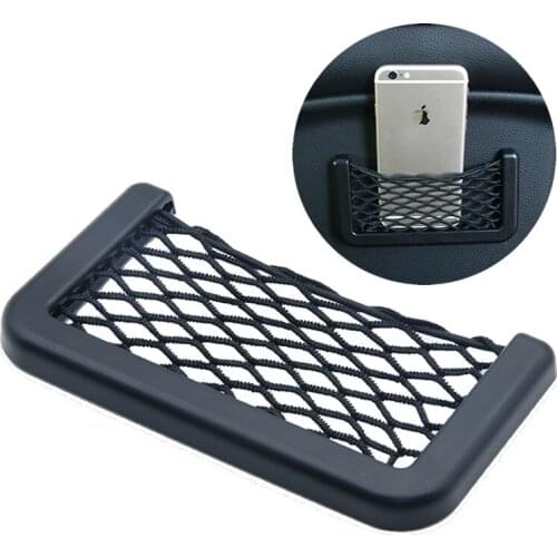 Car storage net pocket mobile phone debris bag car storage bag mesh car pocket sticker storage goods