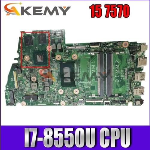 Free shipping For Inspiron 15 7570 Laptop motherboard CN-0MJCYX 0MJCYX MJCYX 16841-1M With SR3LC I7-8550U CPU working well