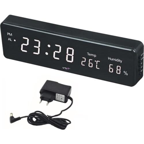 Big Number LCD Digital Electronic Wall Clock Table Nixie Kitchen Clock Temperature Humidity On The Wall Horloge Mural Home