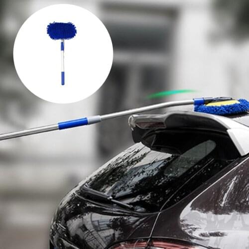 Car Cleaning Mop Retractable Rotating Brush Aluminum Rod Auto Wax Dust Duster Household Cleaner Car Cleaning Accessories