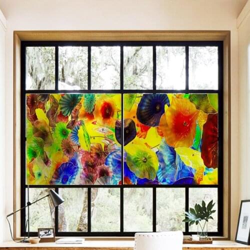 No glue colorful Window Film Adhesive Film Electrostatic Vinyl Adhesive For Privacy Protection In Bathroom And Living Room