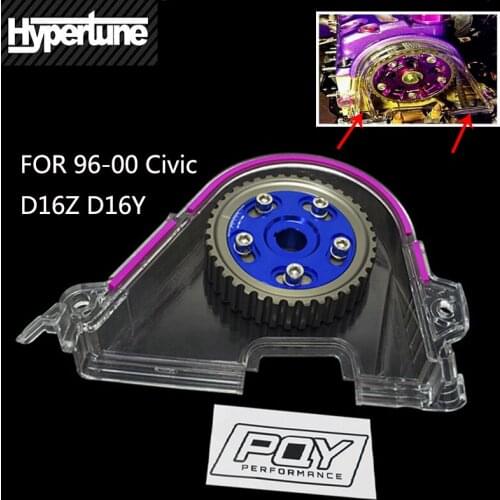 Hypertune - Aluminum Cam Gear + Cam Cover FOR 96-00 Civic D16Z D16Y WITH PQY STICKER HT6542B+6337