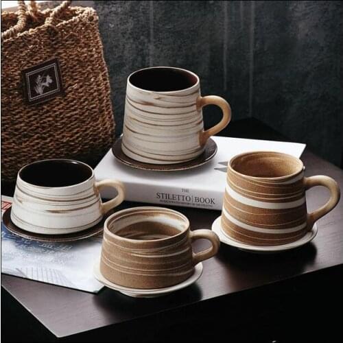 250ml/350ml Hand made Coffee Ceramic mugs Retro Japanese Mugs Creative Simple Milk Flower mugs Gifts