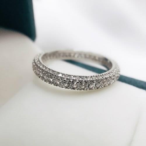 100% Solid 925 Sterling Silver Round Circle Finger Rings for Women Wedding Engagement Fine Jewelry Ring Wholesale Gift