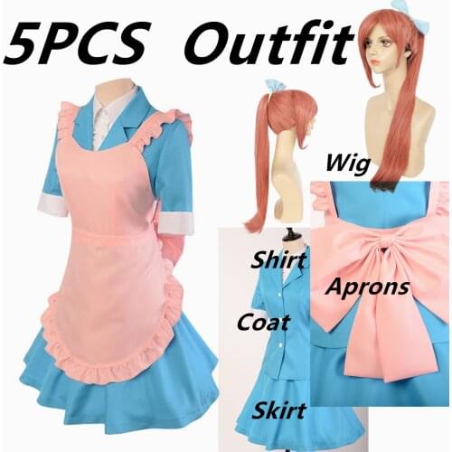 Anime costume Danganronpa Cosplay costumes yukizome chisa uniform Maid teacher uniform Shirt / coat / apron Halloween Costume