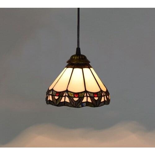 20cm Creative Tiffany Colored Glass Living Room Restaurant Aisle Corridor Balcony Chandelier American Style Lamp ODIFF