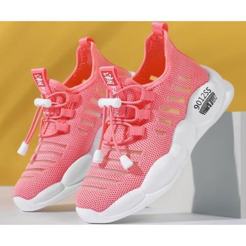 New Kids Shoes For Girls Fashion Children Casual Shoes Mesh Kids Sneakers 2020 Breathable White Black Boy Sport Running Shoes