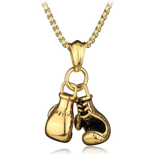 Gold/Silver Plated Fashion Mini Boxing Glove Necklace Boxing Jewelry Cool Charm Pendant For Men Boys Gift Choker