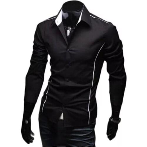 2021 Mens Luxury Fashion Casual Shirt Designer Edge Rolling Long Sleeve Dress Shirt Muscle Fit Shirt 3 Color XXXL