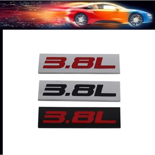 Premium 3.8L 3.8 L car Engine Hood Fender trunk Tail Rear Bonnet Nameplate Decal Emblem Badge Sticker for Universal