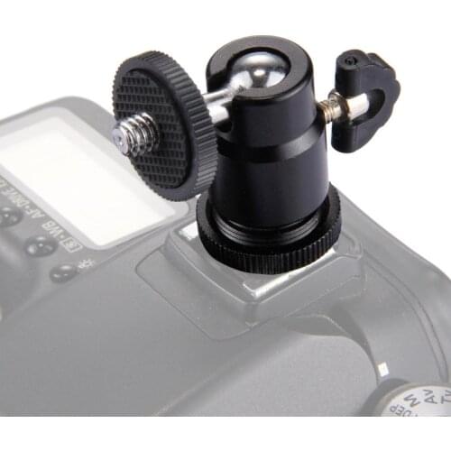 Newly Aluminum Rotatable 1/4" Screw Tripod Mount Hot Shoe Adapter Head for SLR Cameras