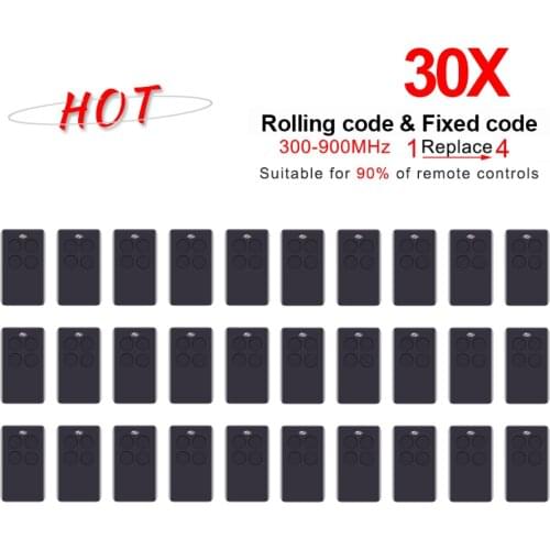 Garage Remote Control 433MHz Door Opener 287MHz-868MHz Fixed Rolling Code Remote Control for Gate 30PCS