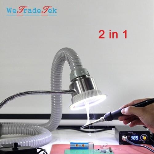 TBK Adjustable Solder Smoking Absorber LED Light ESD Fume Extractor for Phone Repair BGA Welding Smoke Instrument Tool