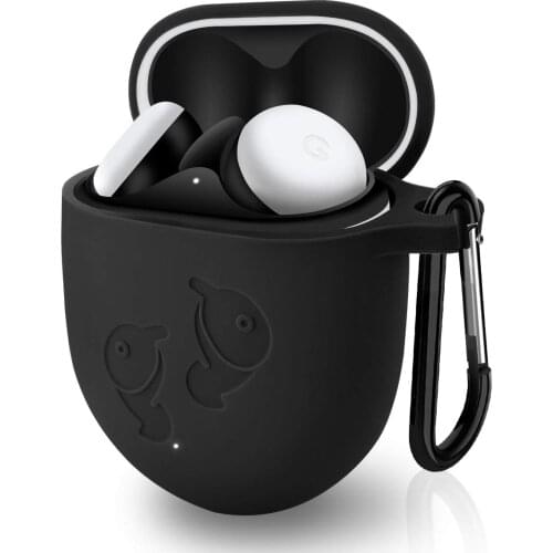 Silicone Protective Shockproof Cover Skin Case for Google Pixel Buds 2 (2020) Bluetooth Earbdus with Keychain Front LED Visible