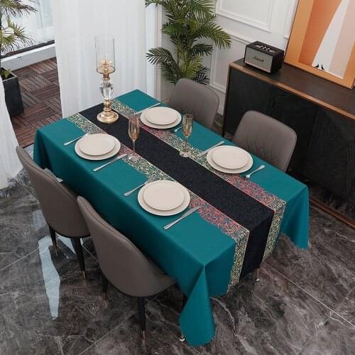 Household wash free and dirt resistant Nordic table cloth rectangular tea table waterproof and oil proof cloth art table cloth