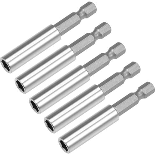 Uxcell Magnetic Bit Extensions 60mm 1/4-Inch Hex Shank Quick Release Screwdriver Bit Holder 5 Pcs