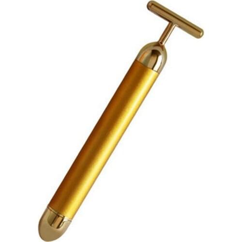 Waterproof Slimming Electric Beauty Bar Golden Face Massage Roller Care Vibration Facial Massager Free Shipping