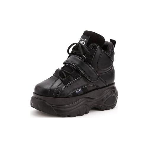 2021 Platform Sneakers Autumn Women Fashion Chunky Sneakers Female Black Silver Sneakers Wedges Shoes Women High Top