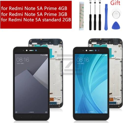 For Xiaomi Redmi Note 5A lcd Touch Screen Digitizer Assembly with Frame for Redmi Note 5A prime display 2/3/4GB repair parts