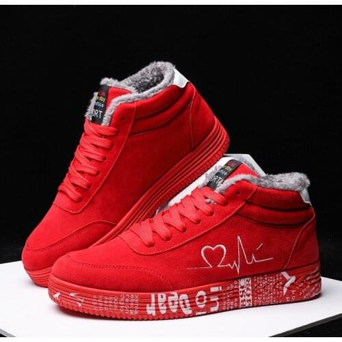 TYDZSMT Winter Sneakers Warm Plush Women Vulcanized Shoes Ladies plus size 35-44 Casual Shoes High Top Lover Shoes Graffiti Flat