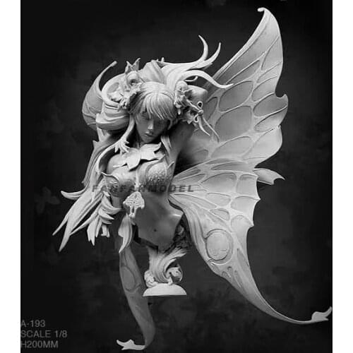 1/8 Resin Bust Figure Kits Butterfly fairy Model Self-assembled A-193