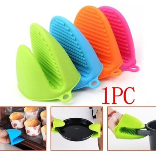 1 PC Insulated Heat Hot Plate Clip Silica Microwave Oven Gloves Thicken Anti-scald Kitchen Organizer Silicone Pot Clips 19DEC4