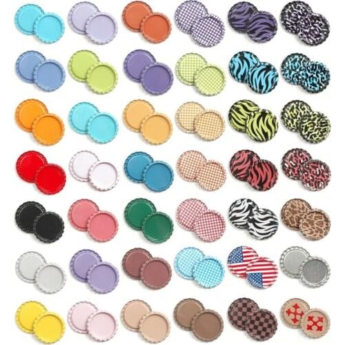 100pc/lot Colored Round Flattened Bottle Caps Flat Bottlecaps 25mm for DIY Hairbow Crafts Hair Bows Necklace Jewelry Accessories