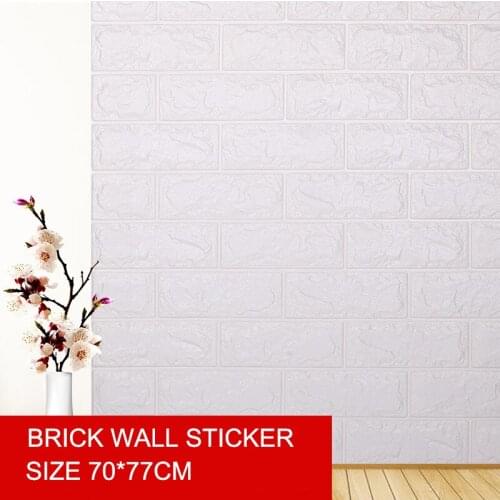 3/5/15pcs 70*77cm 3D Brick Wall Stickers DIY Self Foam Waterproof Covering Wallpaper For TV Background Kids Living Room Decor