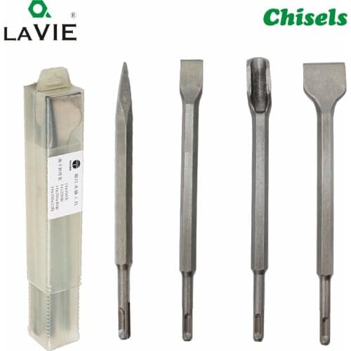 4pcs 250mm SDS PLUS Chisels Set Point Groove Gouge Flat Chisel Electric Hammer Drill Bit Break Concrete Brick Wall Drilling