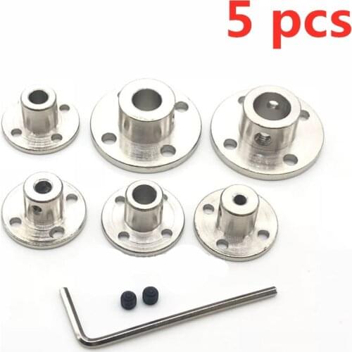 5 PCS 3/3.17/4/5/6/7/8/10/11/12/14mm Rigid Flange Coupling Motor Guide Shaft Coupler Motor Connector Shaft Axis Bearing Fittings