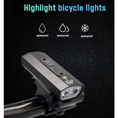 500 Lumens Bike Light T6 LED 1500mAh USB Rechargeable MTB Front Rear Lamp Waterproof Black Flashlight