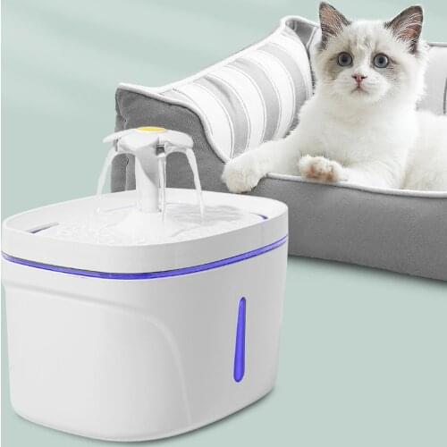 2.5L Automatic Cat Water Fountain with LED Lighting Dog Water Dispenser Filter Drinker Pet Drinking Water Feeder Bowl