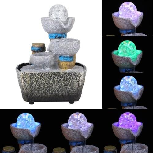 Fountain Waterfall Mini Unique Shape Simulation Desktop Chinese Fengshui Water Fountain Table Ornament Home Decoration
