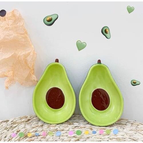 Ceramic Girl Heart Fruit Plate Avocado Snack Dessert Tableware Creative Living Room Kitchen Dish