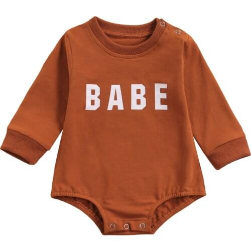 Ma&Baby 0-2Y Newborn Infant Baby Girls Boys Romper Cute Letter Long Sleeve Jumpsuit Playsuit Autumn Spring Clothing Costume