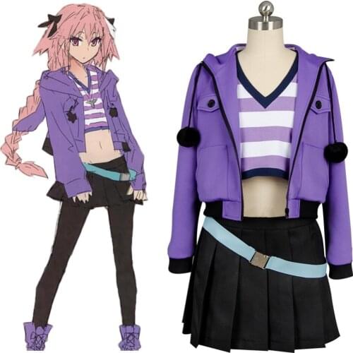 Fate Apocrypha Cosplay Costume FA Rider Astolfo Cosplay Costume Adult Women Girls Uniform Dress Halloween Carnival Cosplay