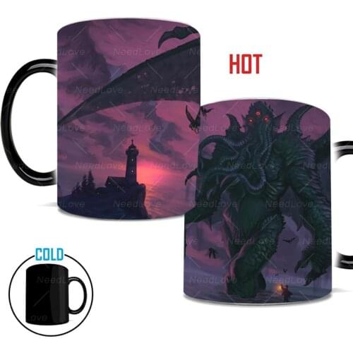 1Pcs 350ml Cthulhu Lovecraft Mug Color Changing Mugs Creative Ceramic Coffee Milk Mugs Heat Sensitive Cups Novelty Gift