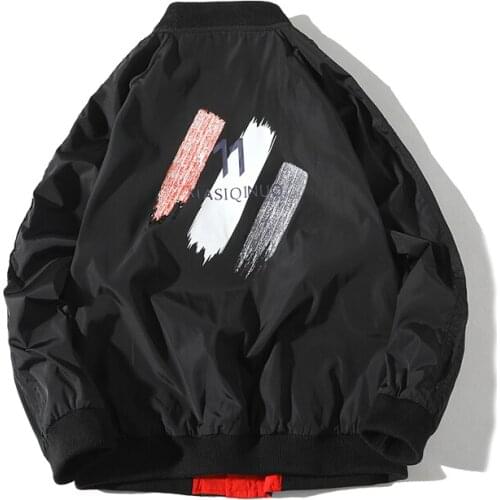 HOT 2019 Outdoor Men women spring autumn outfit double male pilots printing couple cardigan loose windbreaker Baseball Jerseys