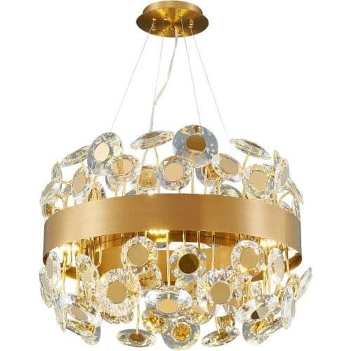 Ivanovwa Post Modern Chandeliers Lighting Personality Living Room Bedroom K9 Crystal Lamp Gold Stainless Steel Suspension Lights