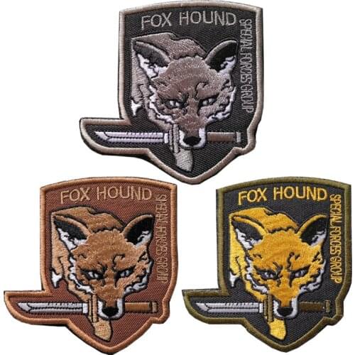Metal Gear Fox Hound Embroidery Badge Army Fan Accessories Special Forces Group ArmyTactical Military Backpack Patches Sticker
