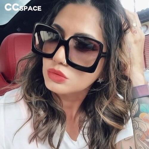 45763 Luxury Oversized Sunglasses Mens and Womens Fashion Brand Designer Sunshade Uv400 Retro Black Driving Glasses