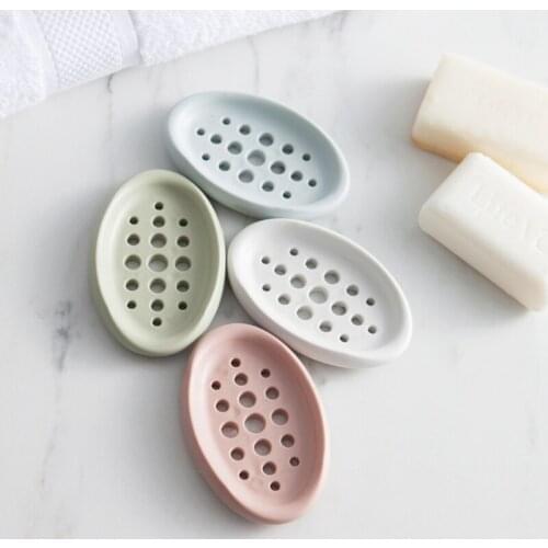Non-slip Bath Accessories Draining Tool Hollow Soap Dish Draining Soap Holder Kitchen Gadgets Shower Soap Box 1PC Silicone